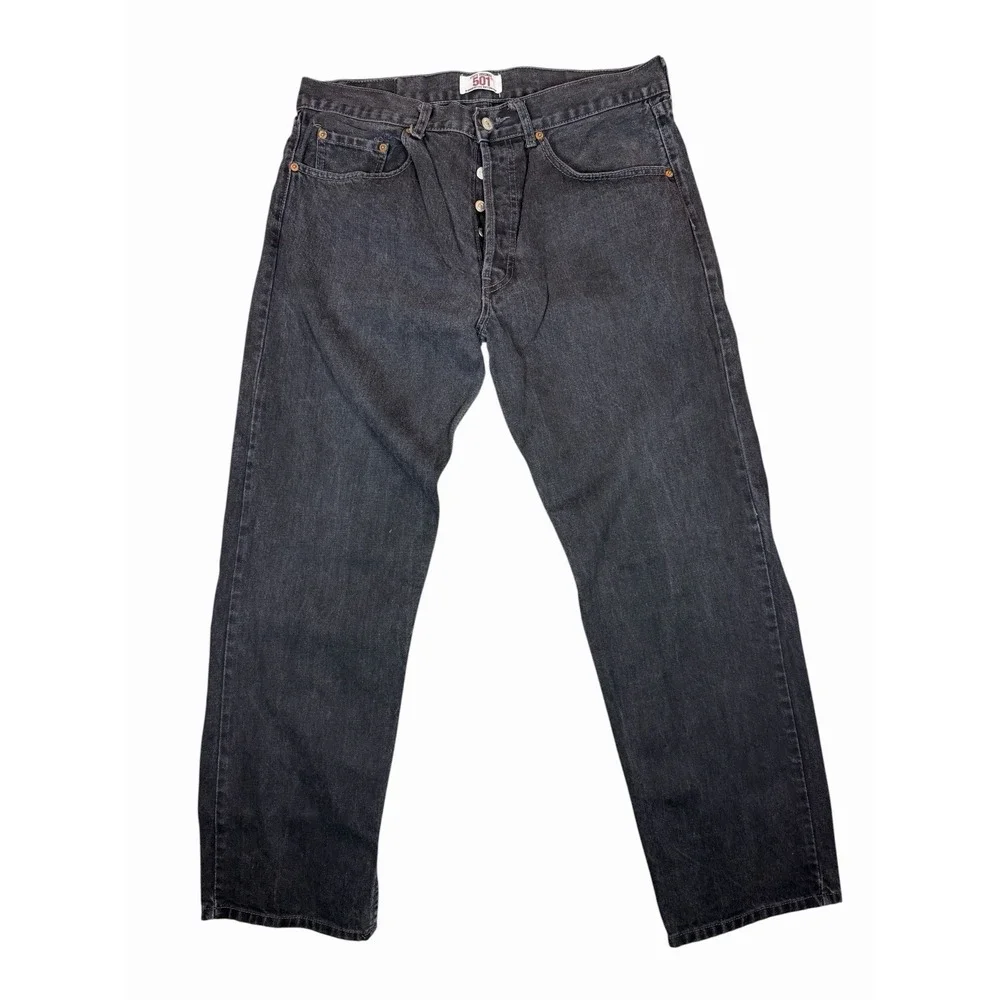 Vintage Levi's 501 Jeans Mens 38x30 Black USA Made Button Fly Straight Leg 90s